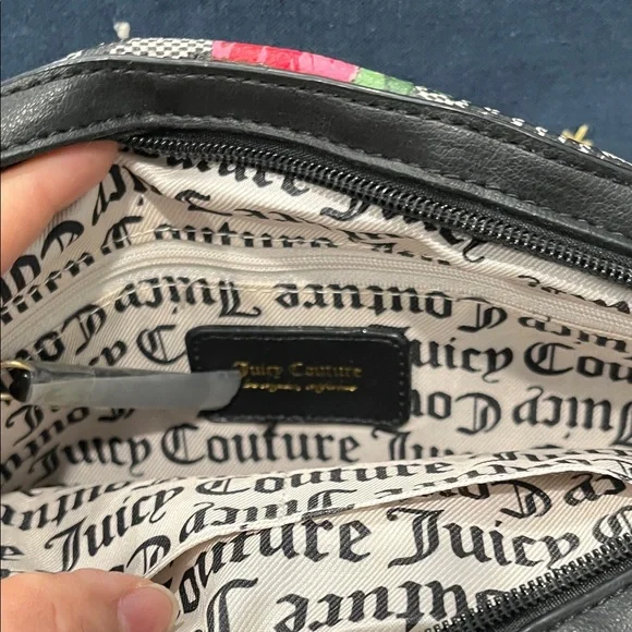 Juicy Couture Black and Floral Crossbody Bag, Black Fanny pack Two piece set - Picture 6 of 8
